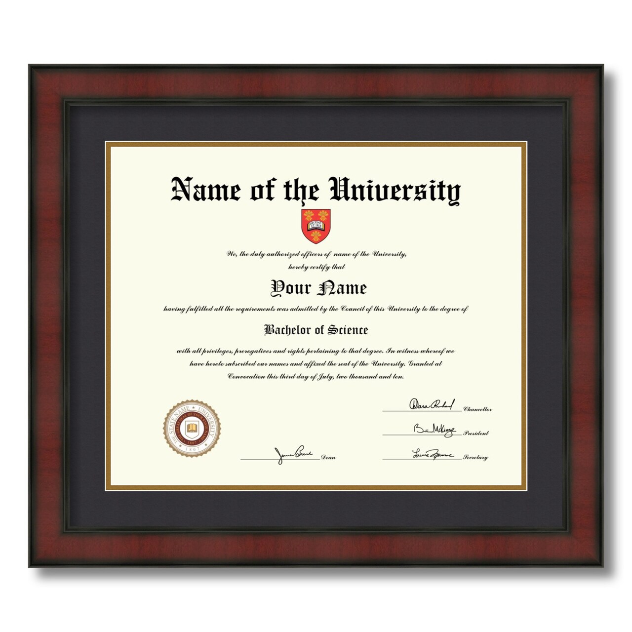 ArtToFrames 14x17 inch Diploma Frame - Framed with Black and Gold Mats, Comes with Regular Acrylic and Sawtooth Hanger for Wall Hanging (D-14x17)